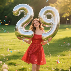 Kelfuoya silver number 29 balloon wall display ready for hanging