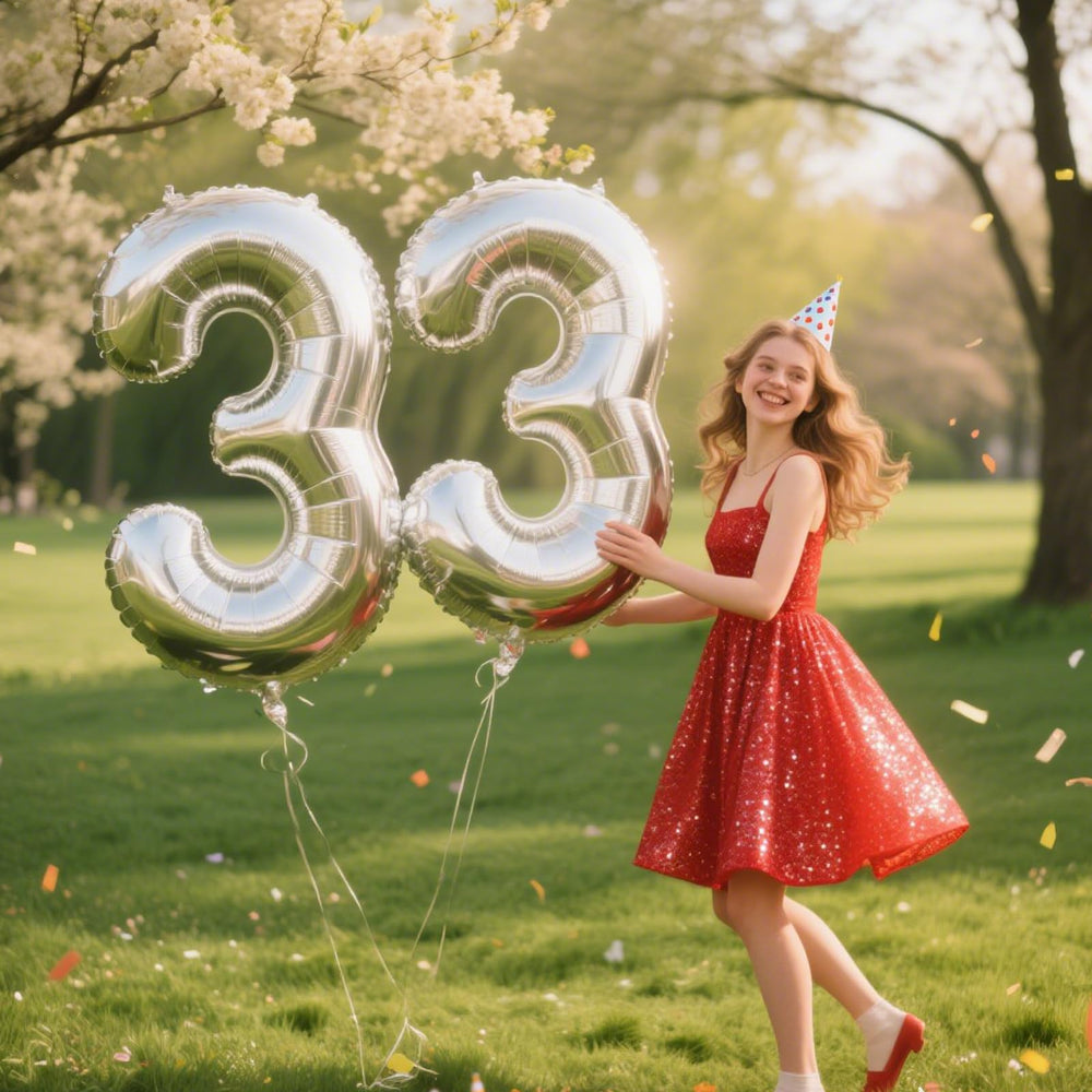 Kelfuoya silver number balloon as a versatile party centerpiece.