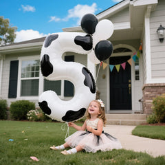 Kelfuoya wedding anniversary decor adds stylish flair with cow print.