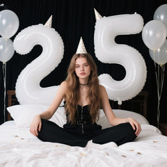 Kelfuoya white number 5 balloon ideal for milestone celebrations