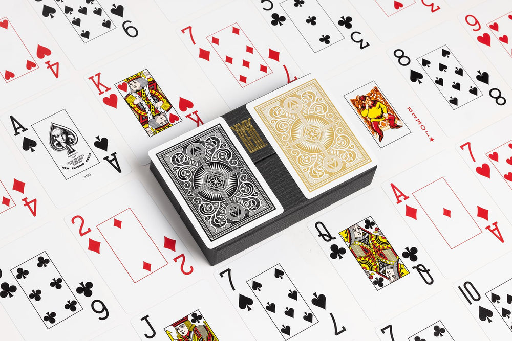 KEM Arrow Black and Gold offer casino-grade confidence for poker and blackjack.