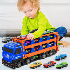 Kenthoris transport truck with 24 die-cast cars ready to race