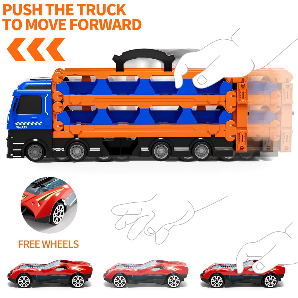Kenthoris truck unfolds into a 78-inch race track for friendly racing