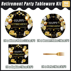 Kepeel retirement dessert plates 7in gold and black for desserts