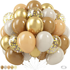 KEPMOV brown 12-inch balloons for warm birthday backdrop and photo-ready moments