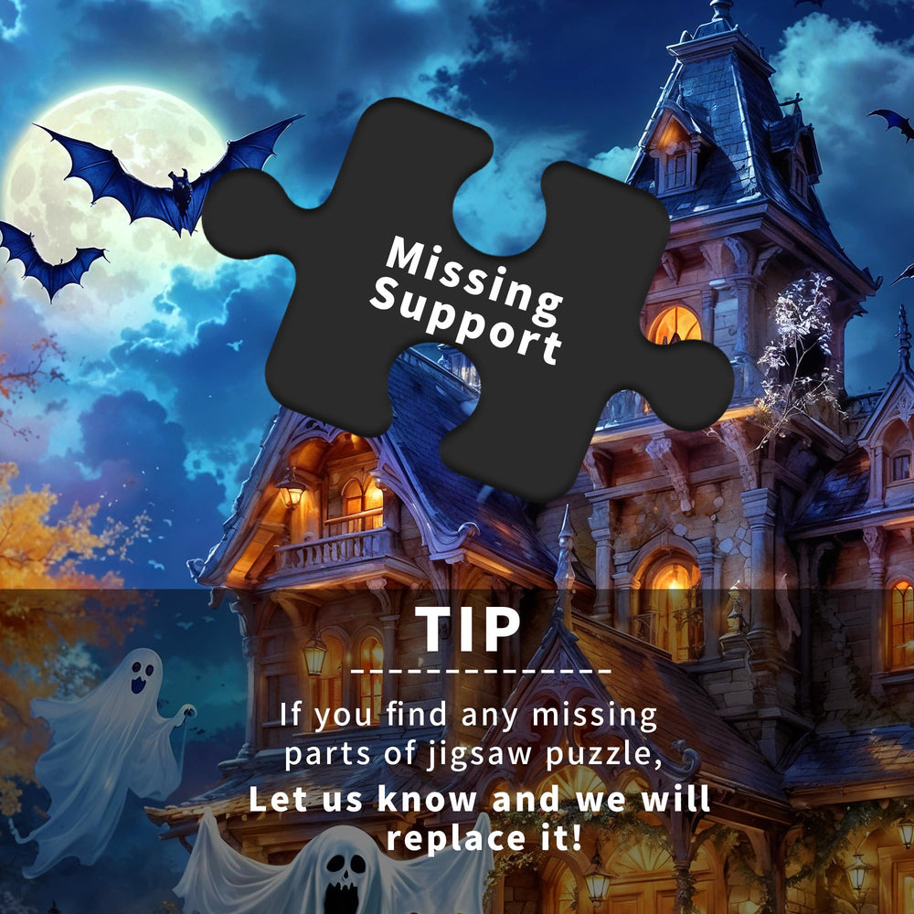 Kepovin Halloween Night puzzle presents a moonlit sky, ideal for cozy autumn evenings