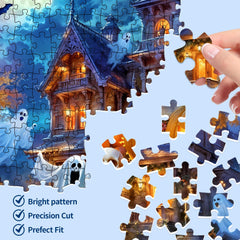 Kepovin Halloween Night puzzle features pumpkins for festive family bonding and ambiance