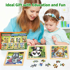 kepovin wooden puzzles bear piece supports early learning and dexterity