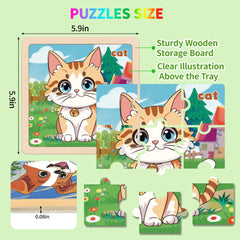 Kepovin wooden puzzle cat image boosts concentration during shape matching.