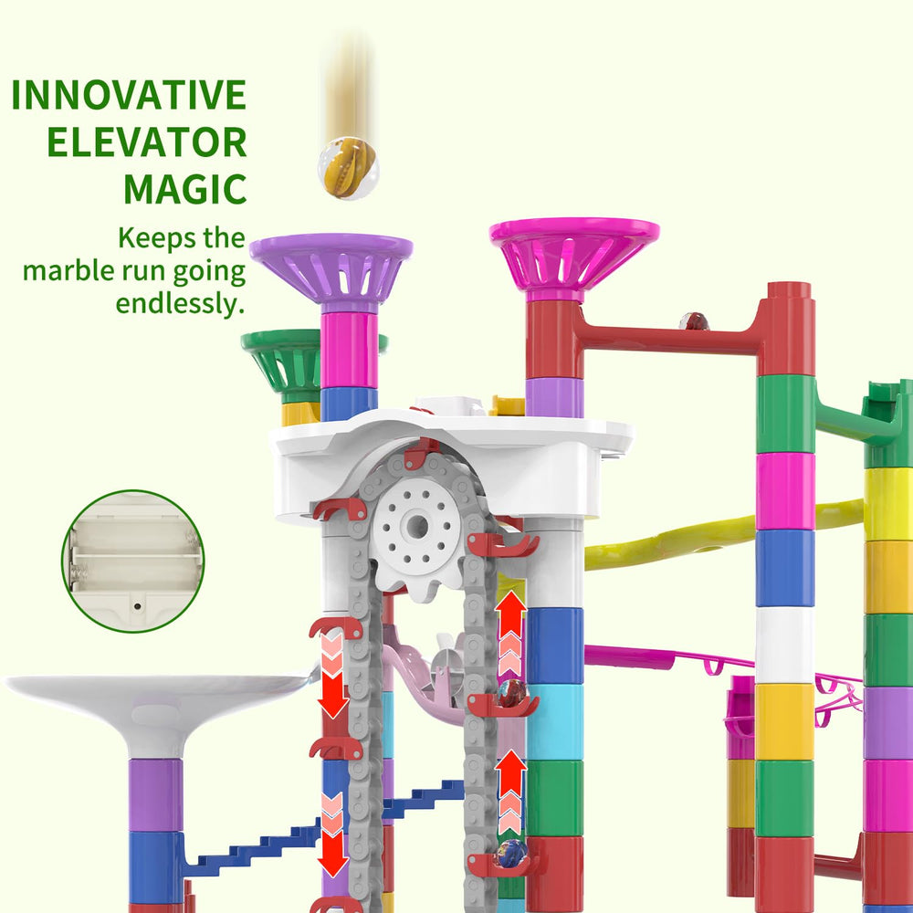 KERUVOTA Durable ABS Marble Run: sturdy pieces for long-lasting construction