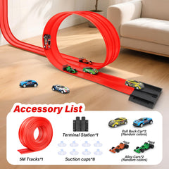KETIEE Flex Tracks fits in a backpack for home or travel playdates.