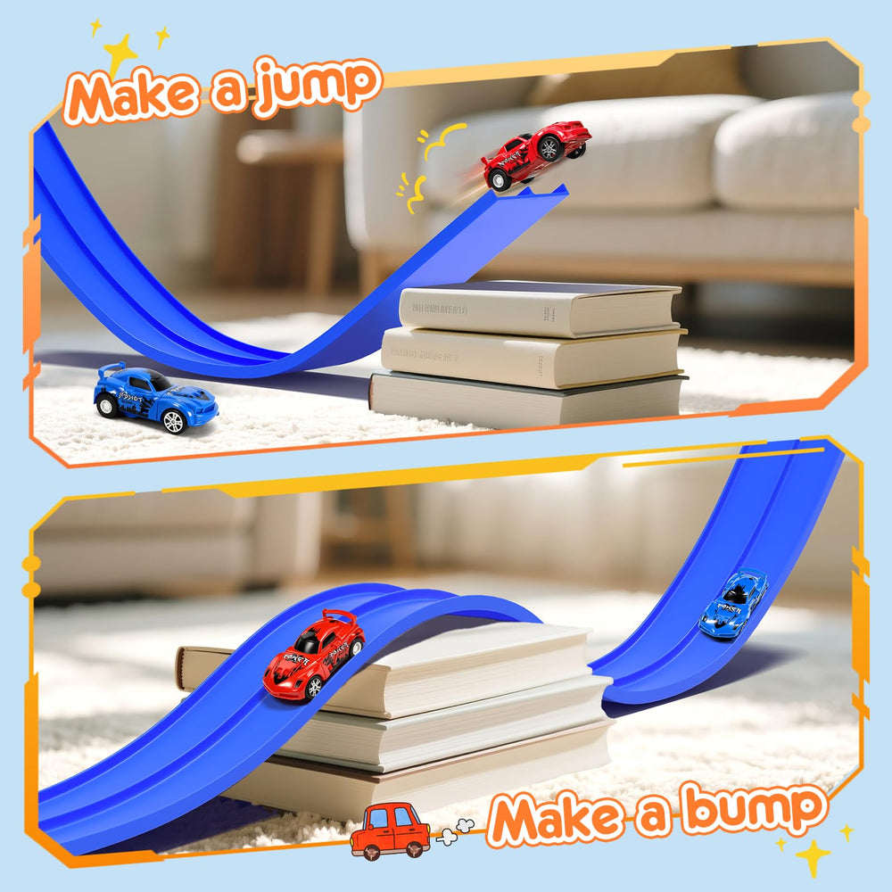 No-assembly setup of KETIEE Flex Tracks for quick playtime