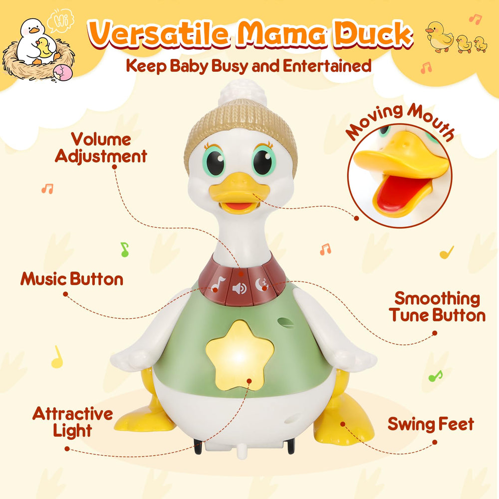 KETIEE Mama Duck battery compartments power interactive features.