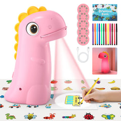 KETIEE rechargeable drawing projector showing dinosaur tracing patterns for kids' creativity