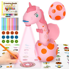 KETIEE Unicorn drawing projector front view guiding kids with clear tracing