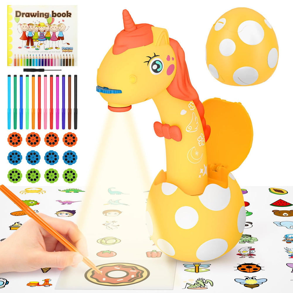 KETIEE Unicorn drawing projector head guiding young artists during tracing