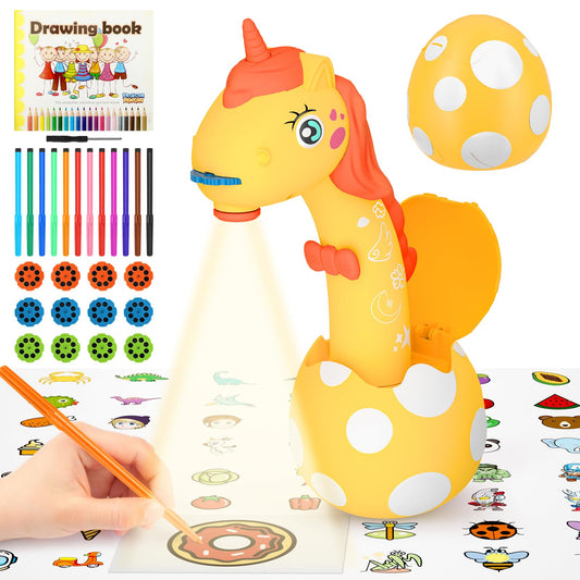 KETIEE Unicorn drawing projector head guiding young artists during tracing