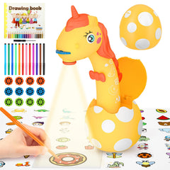 KETIEE Unicorn drawing projector head guiding young artists during tracing