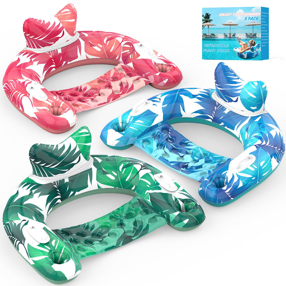 KEUCL pool floats 3-pack chairs provide stable lounging in the water