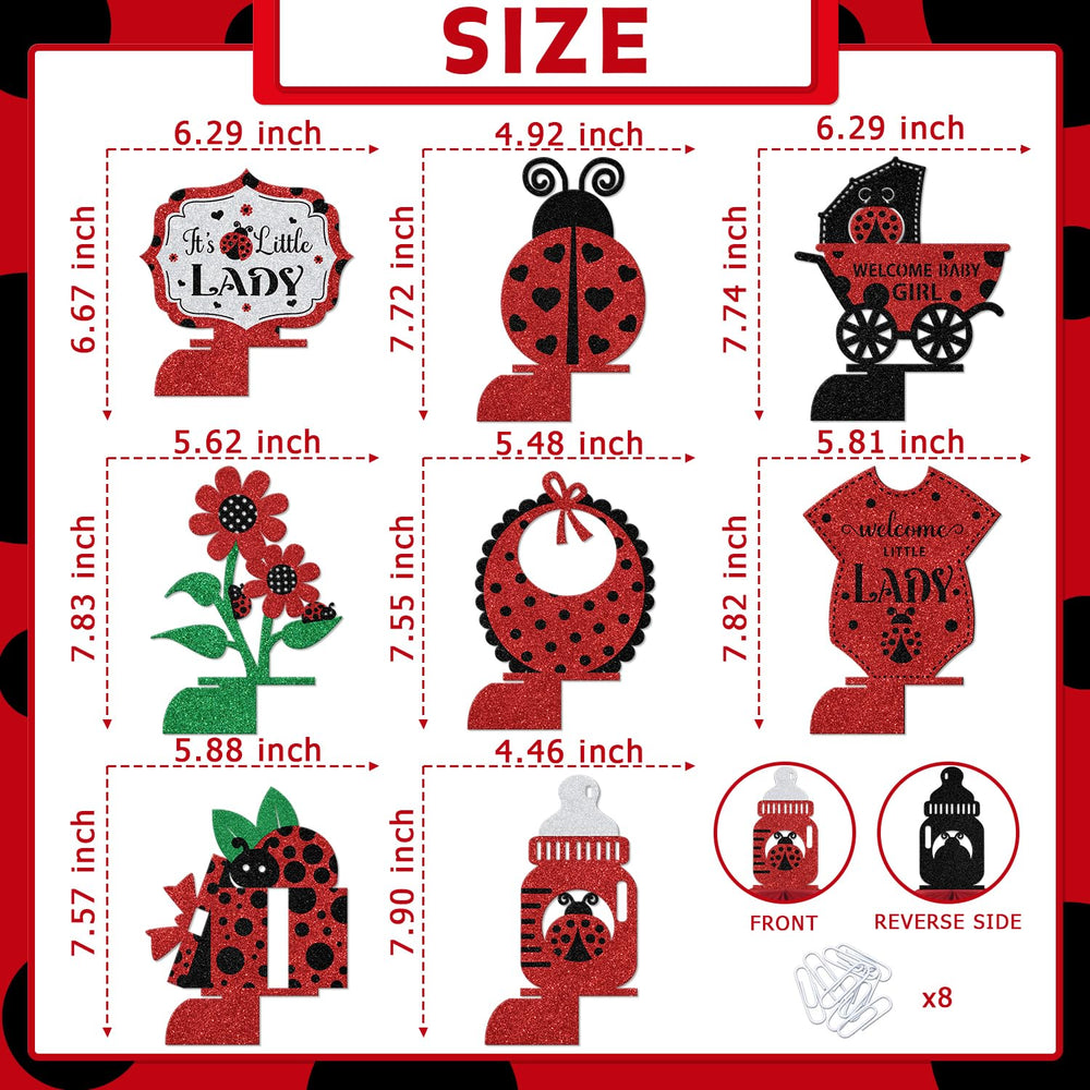 KEWUFD ladybug honeycomb centerpiece adds eye-catching decor to cupcakes