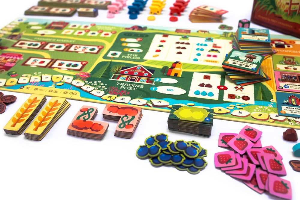 Keymaster Games Harvest crop cards illustrate crops and planning choices.