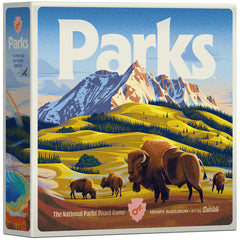 Keymaster Games Parks Base Camp board setup for family strategy play on nature-themed trails