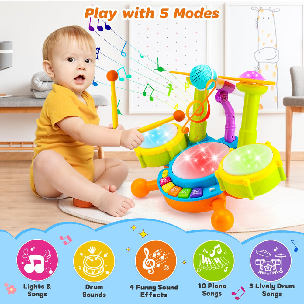 Keysense Lifestyle drum set cymbals offer gentle percussion for creative play.