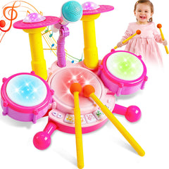 Keysense Lifestyle Kids Drum Set with microphone for interactive play and rhythm exploration.