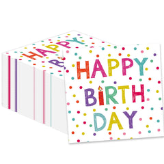 KFJBPB 50-pack birthday napkins with polka dots for festive tables