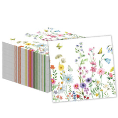 KFJBPB 50-piece wildflower napkins pack for elegant garden parties