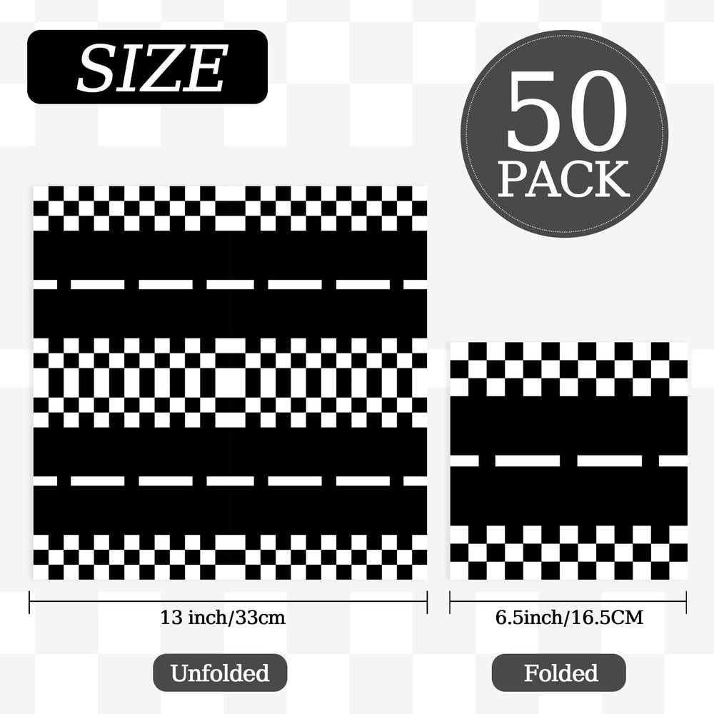 KFJBPB checkered design napkins ideal for lively birthday celebrations