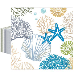KFJBPB Ocean Seashell Napkins pack adds coastal charm to beach party tables.