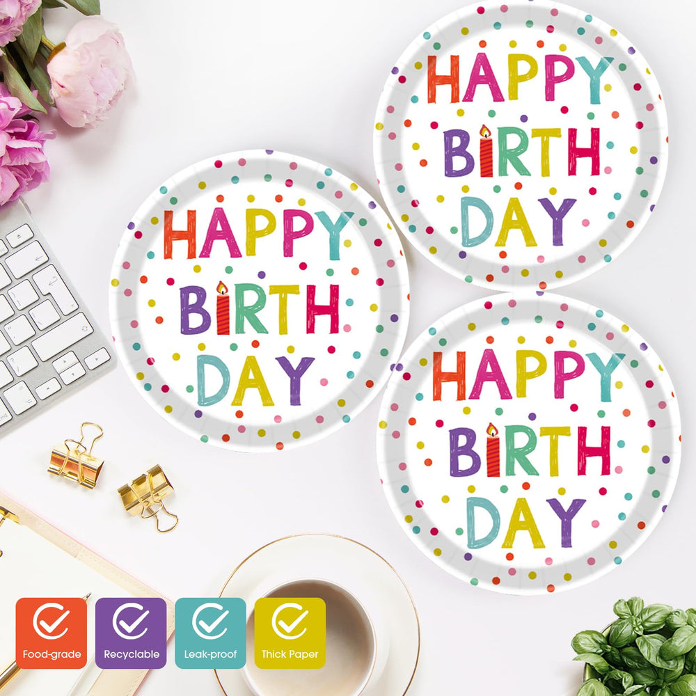 KFJBPB party supplies elegant-design plates for a chic birthday table