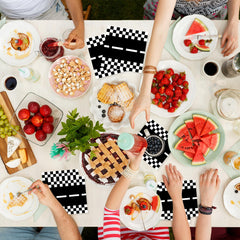 KFJBPB racetrack pattern napkins elevate themed gatherings