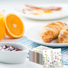 KFJBPB wildflower napkins folded 13x13 ready for stylish servings
