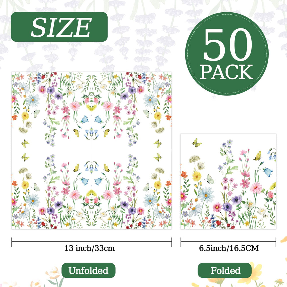 KFJBPB wildflower napkins pattern closeup showing intricate floral details
