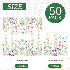 KFJBPB wildflower napkins pattern closeup showing intricate floral details