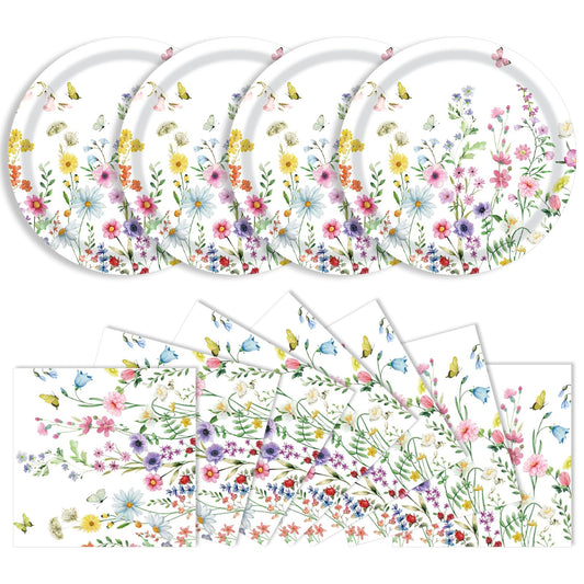 KFJBPB wildflower plates 9-inch display for a cheerful party spread.