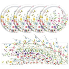 KFJBPB wildflower plates 9-inch display for a cheerful party spread.