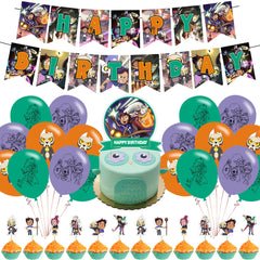 KGNZIUIZIU Owl House banner creates a playful birthday party vibe.