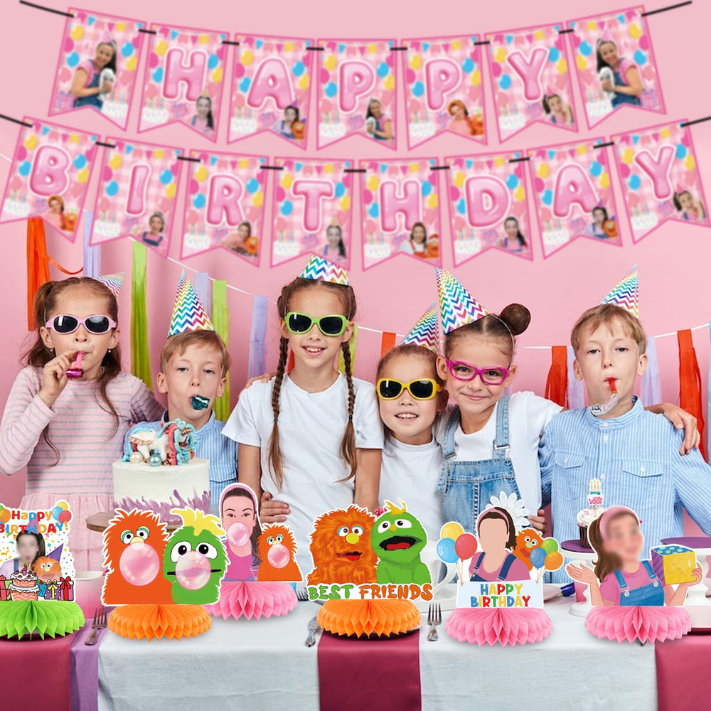 KGNZUIZIU Rachel Girls 3D honeycomb centerpiece for cake or photos