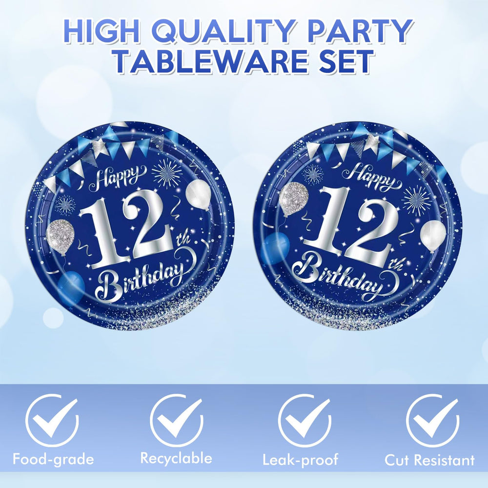 KHAIVI blue-silver tableware full view aids coordinated party look.
