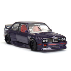 KHMG216 Kaido GT BMW M3 E30 purple open-hood angle highlights engine compartment detail