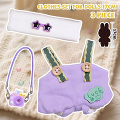 KHOXU 17cm doll clothes purple outfit ready for imaginative pretend play