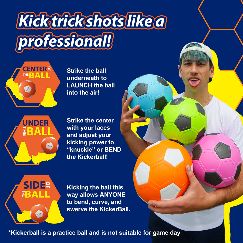 Kickerball aerodynamic-construction shows smoother trajectories for practice drills.