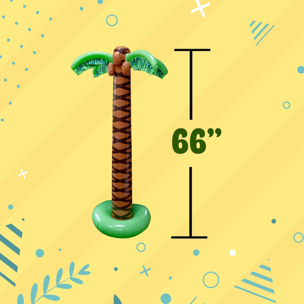 Kicko inflatable palm tree photo booth prop with bright tropical colors.