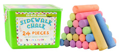 Kid Made Modern sidewalk chalk bucket with 24 sticks ready for outdoor art.