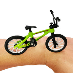 KidBeile green finger bike with movable parts for tricks and interactive play