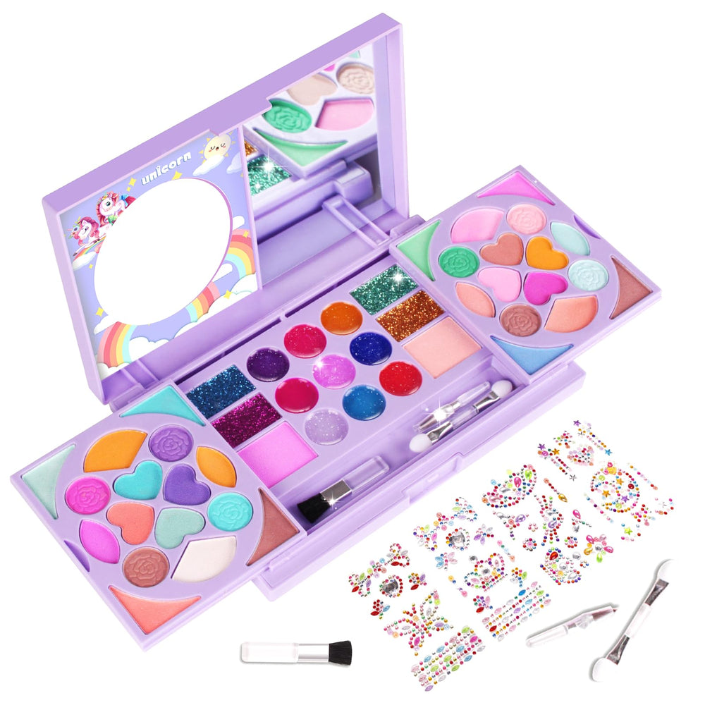 KIDCHEER real makeup palette provides vibrant colors for creative pretend play.
