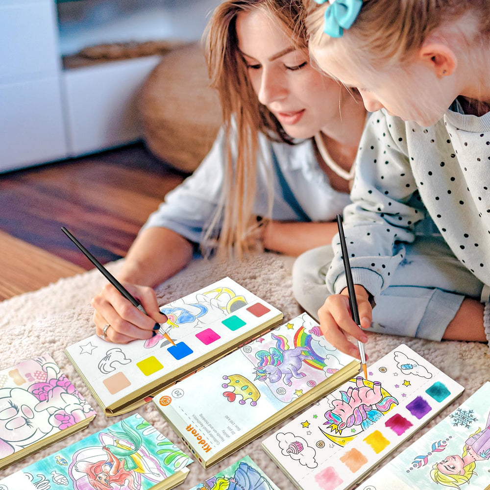Kidcraft thick watercolor papers prevent bleeding, enabling clean color blending.